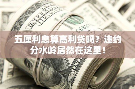 武汉五厘利息算高利贷吗？违约分水岭居然在这里！