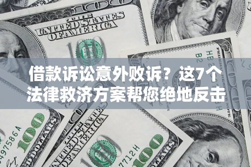 武汉借款诉讼意外败诉？这7个法律救济方案帮您绝地反击！