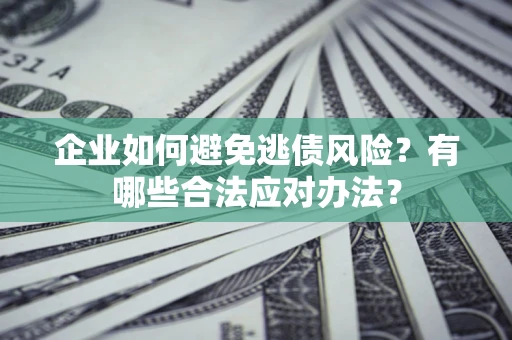 武汉企业如何避免逃债风险？有哪些合法应对办法？