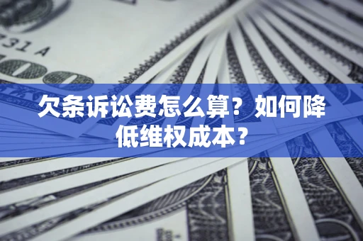 武汉欠条诉讼费怎么算？如何降低维权成本？