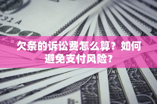 武汉欠条的诉讼费怎么算？如何避免支付风险？